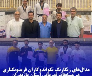 مدال‌های رنگارنگ تکواندوکاران فریدونکناری در مسابقات قهرمانی استان مازندران