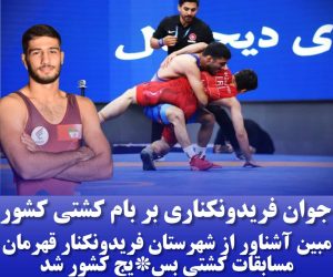 قهرمانی کشتی‌گیر فریدونکناری در مسابقات کشتی بسیج کشور